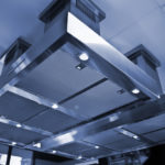 closeup on kitchen hood, particulate sensor